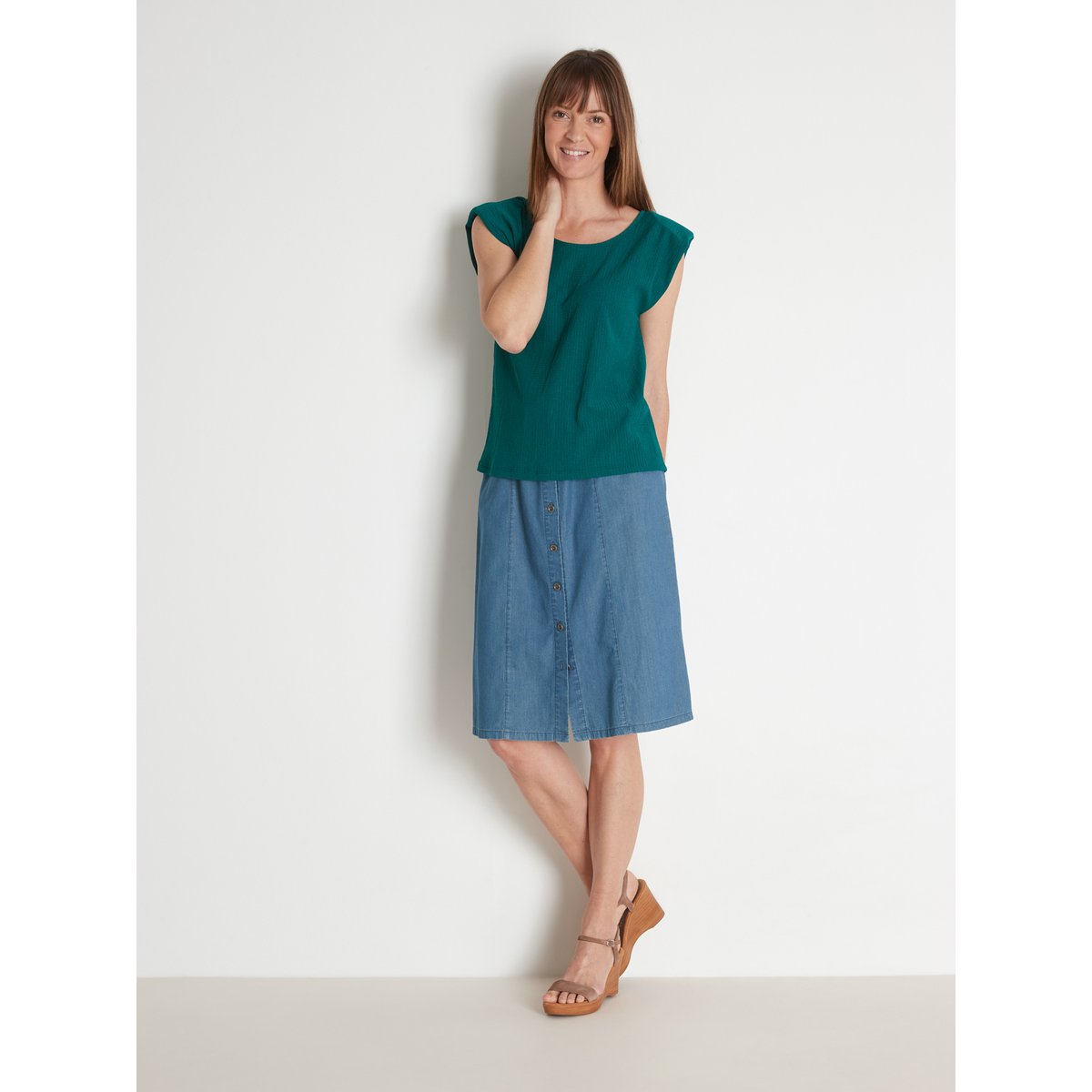 Tee-shirt dos fantaisie vert, DAXON