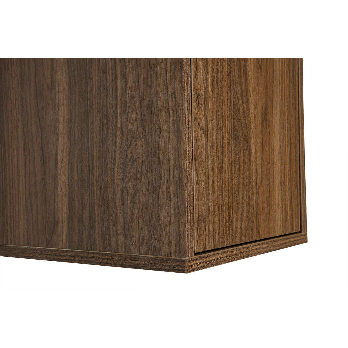 Rangement mural finition blanche et bois clair chêne L30 cm FLEXO noyer, MILIBOO