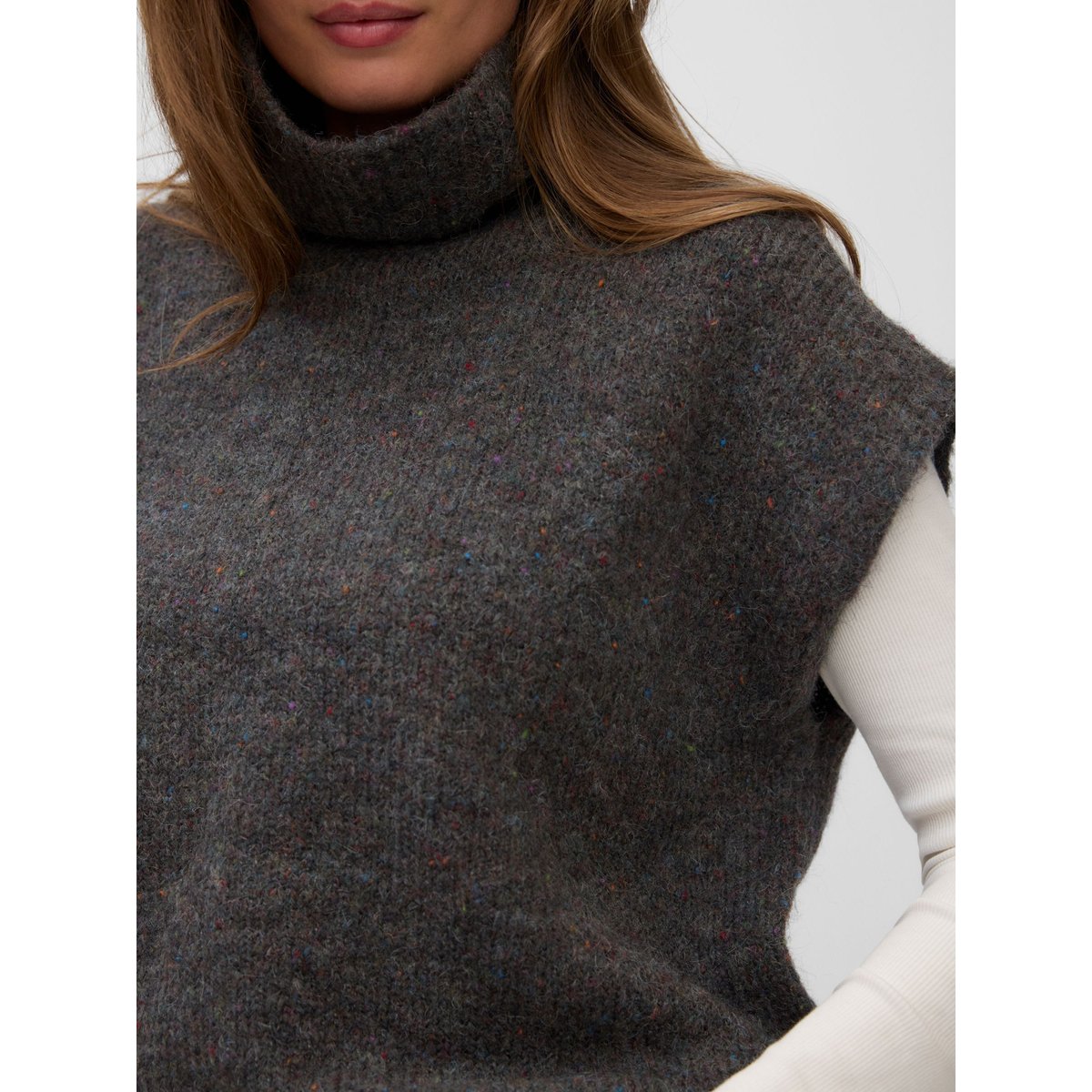 Gilet grise - dark grey melange 1, VERO MODA
