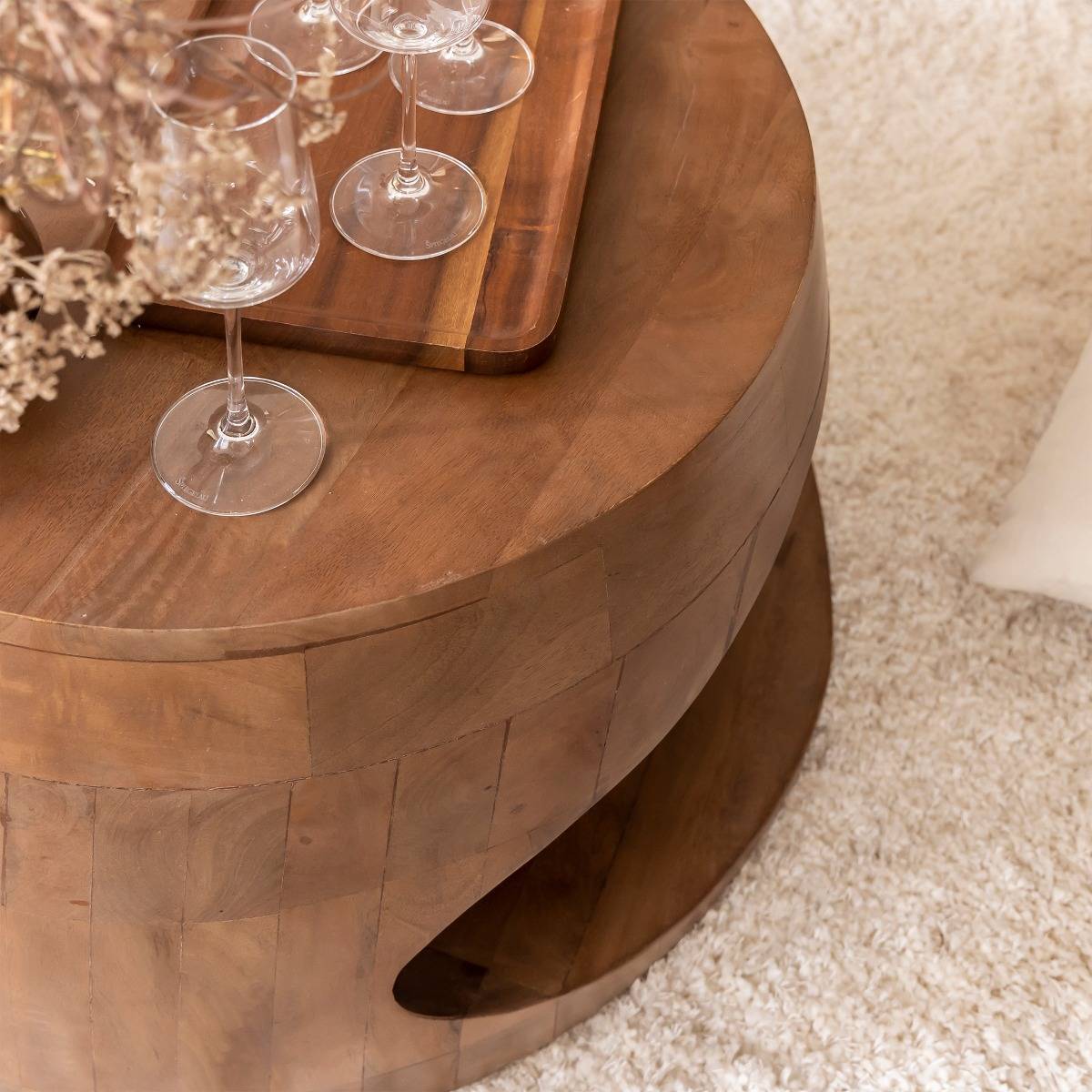 Table basse en bois de manguier AZURE bois foncé, MADE IN MEUBLES 
