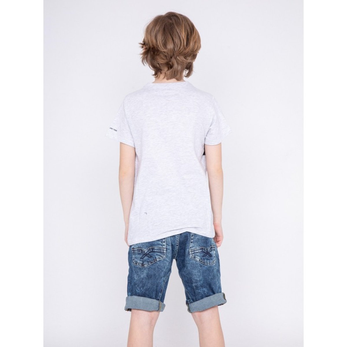 T-shirt Col Rond Pur Coton Motifs Relief Nolibert-j gris, RITCHIE