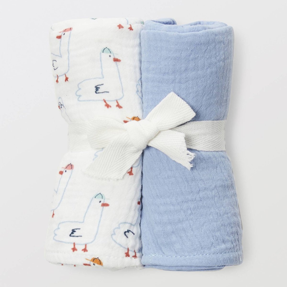 Lot de 2 langes en gaze de coton imprimé en coton BIO GOTS angelot, BOUT'CHOU
