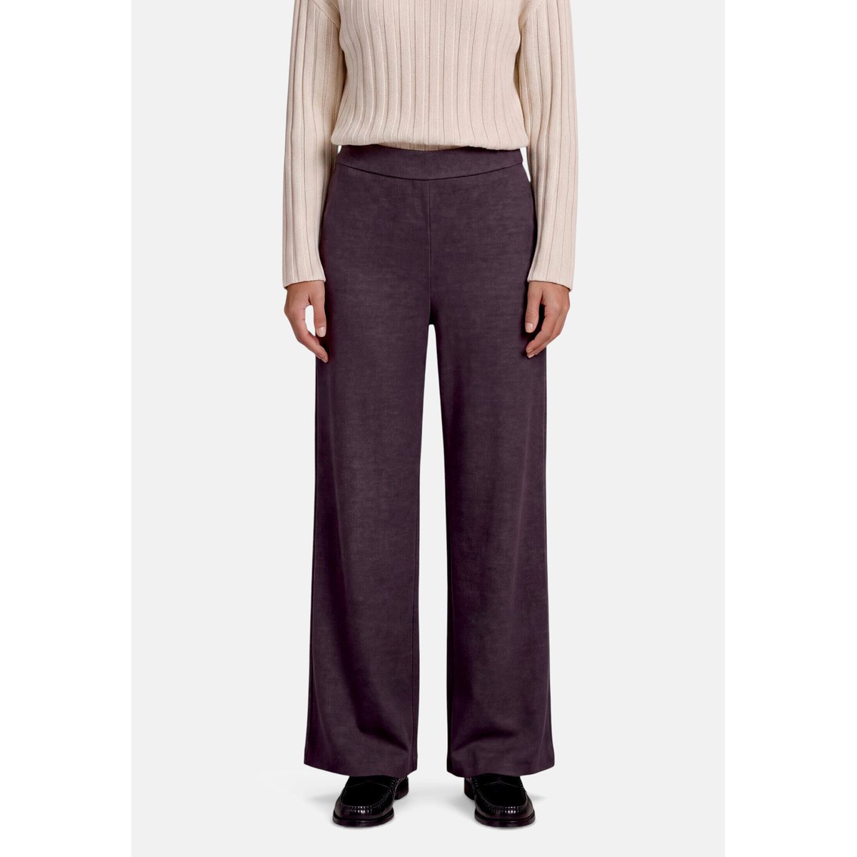 Pantalon casual à jambes larges anthracite melange, ZERO