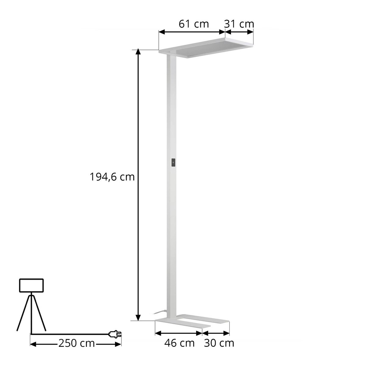 Lampadaires de bureau en aluminium moderneLED blanc (ral 9003), PRIOS