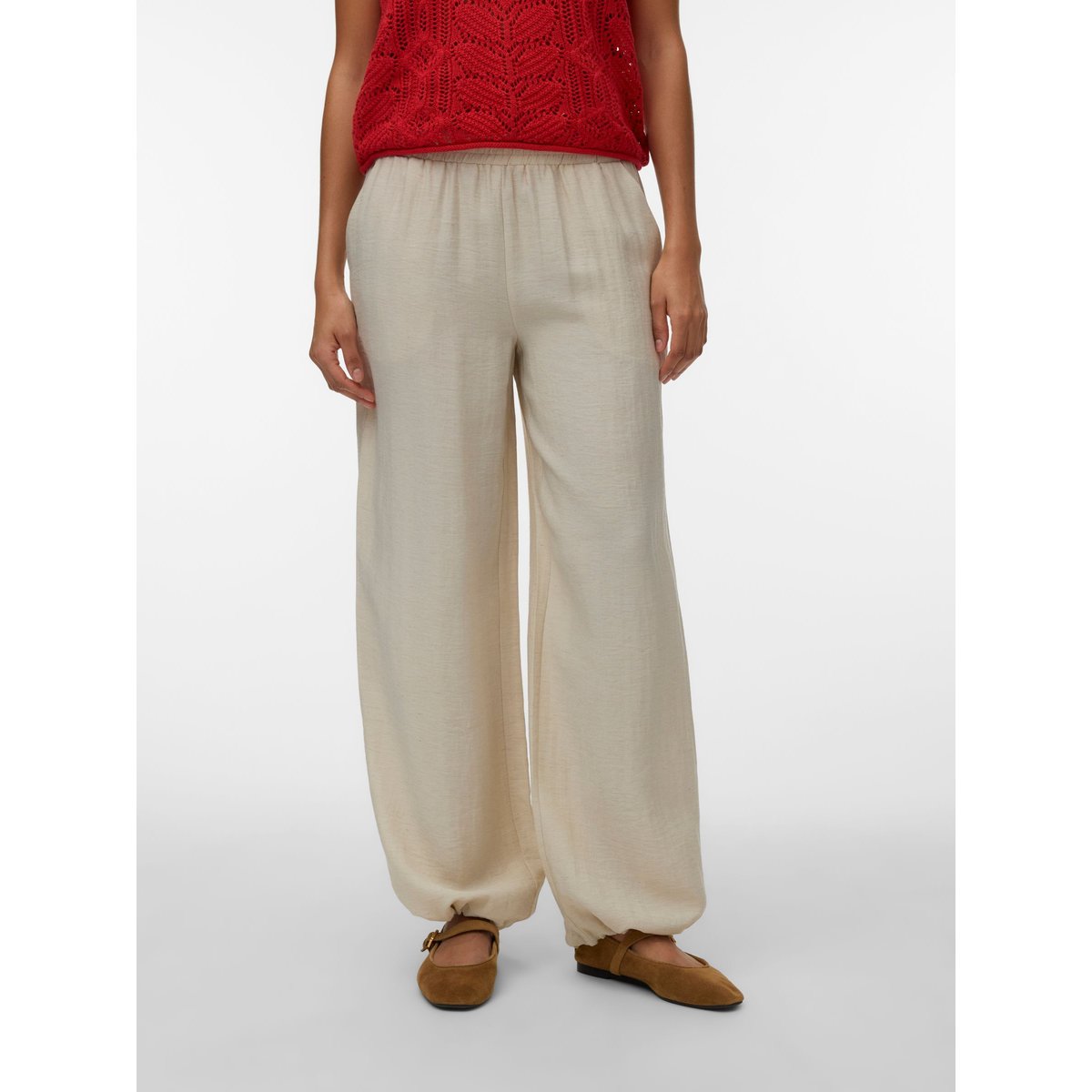 Pantalon À Jambe Large oatmeal, VERO MODA