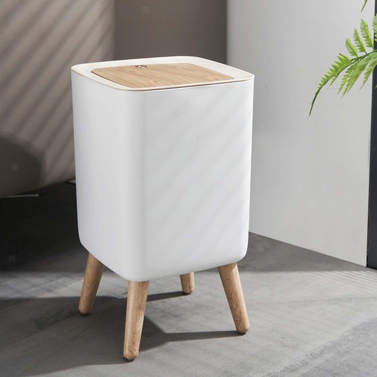 Poubelle de salle de bain push MALMO 10L blanc, KITCHEN MOVE
