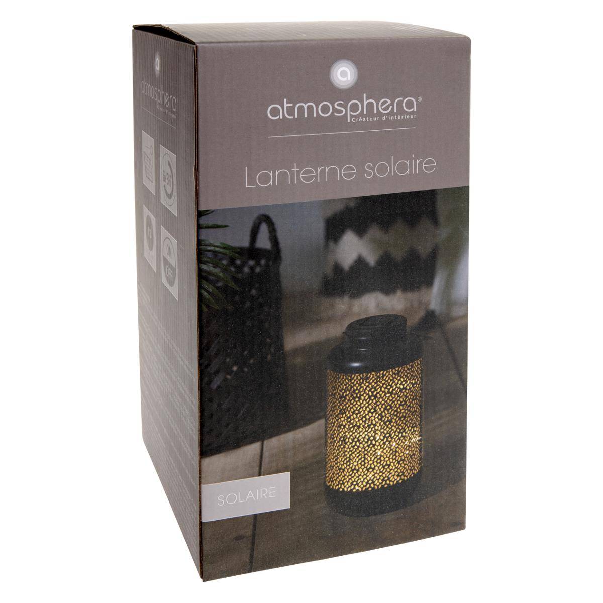 Lanterne solaire MAIK noir, ATMOSPHERA
