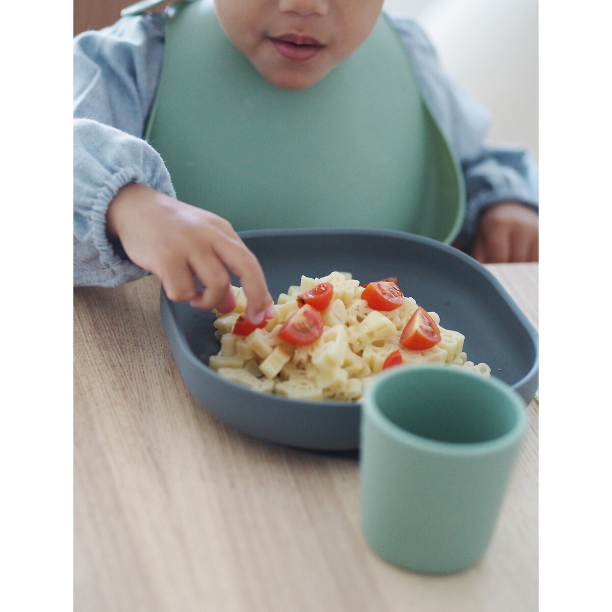 Coffret repas bébé 4 pièces en silicone gris minéral, BEABA