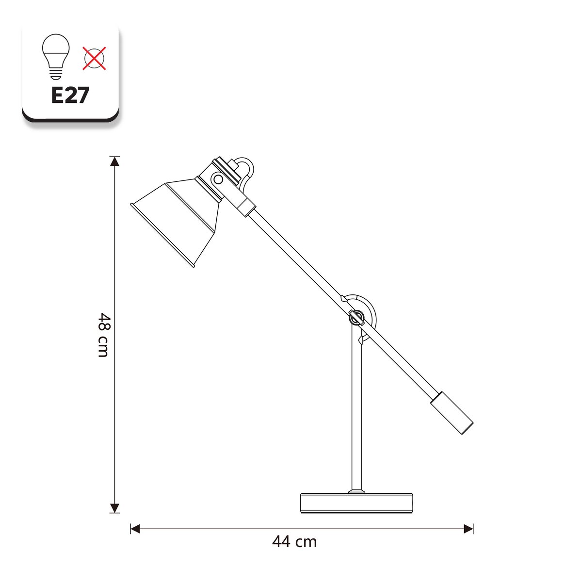 Lampe de bureau en fer, INSPIRE noir, INSPIRE