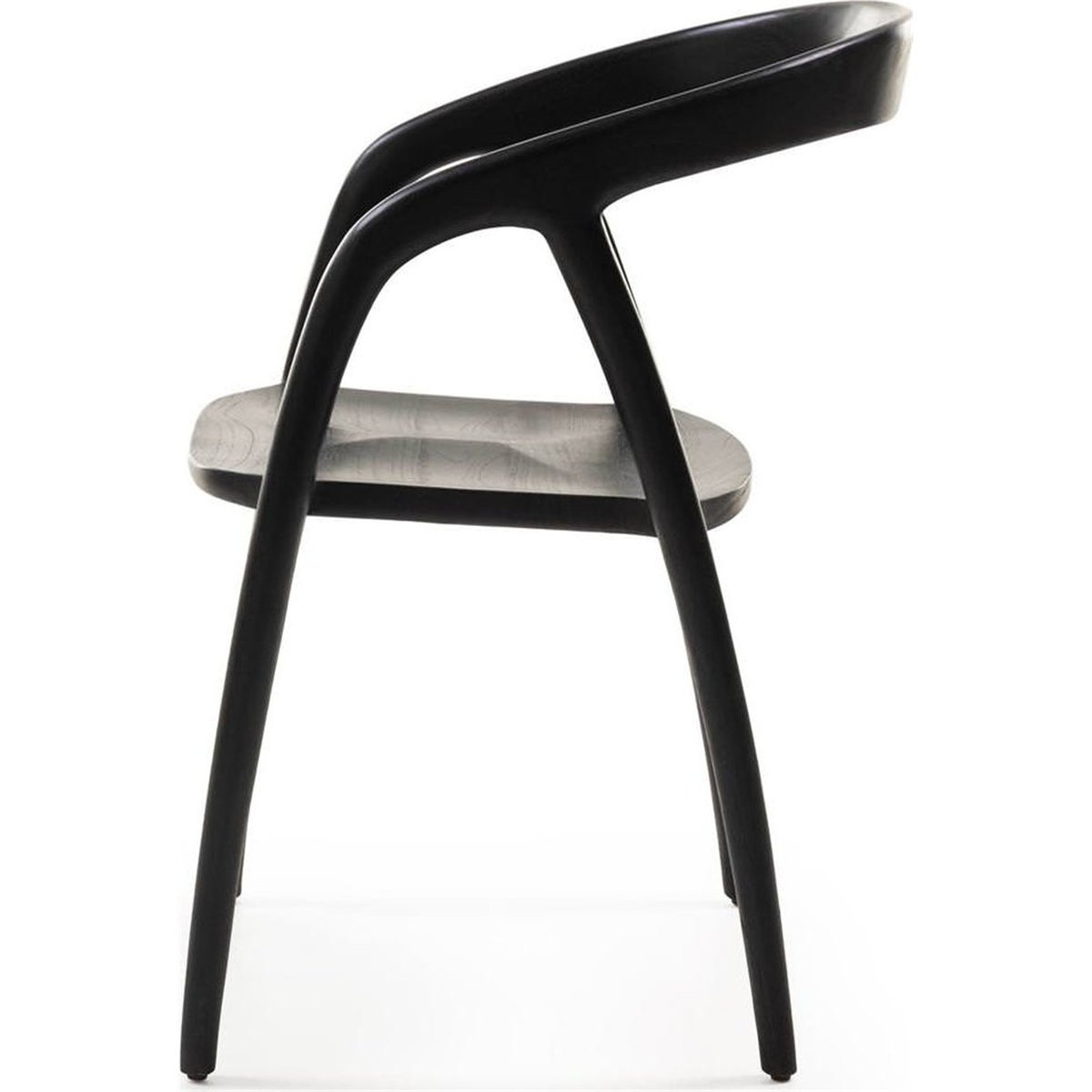 Chaise arrondie en teck collection NIBI OKA noir, RECOLLECTION