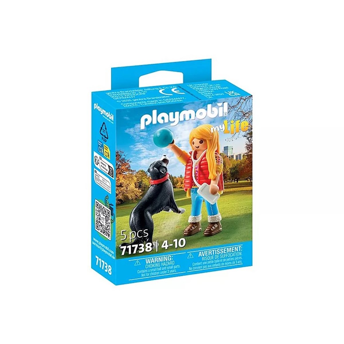 Jeune fille avec chien de montagne multicolore, PLAYMOBIL