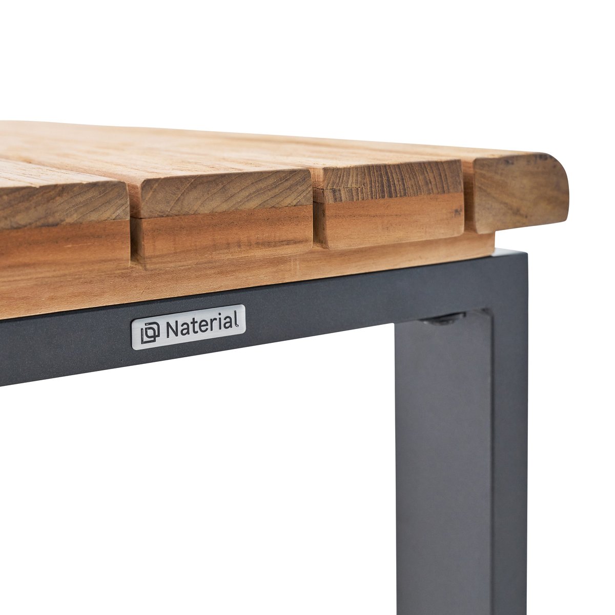 Banc en teck et aluminium, SIROKOS beige, NATERIAL