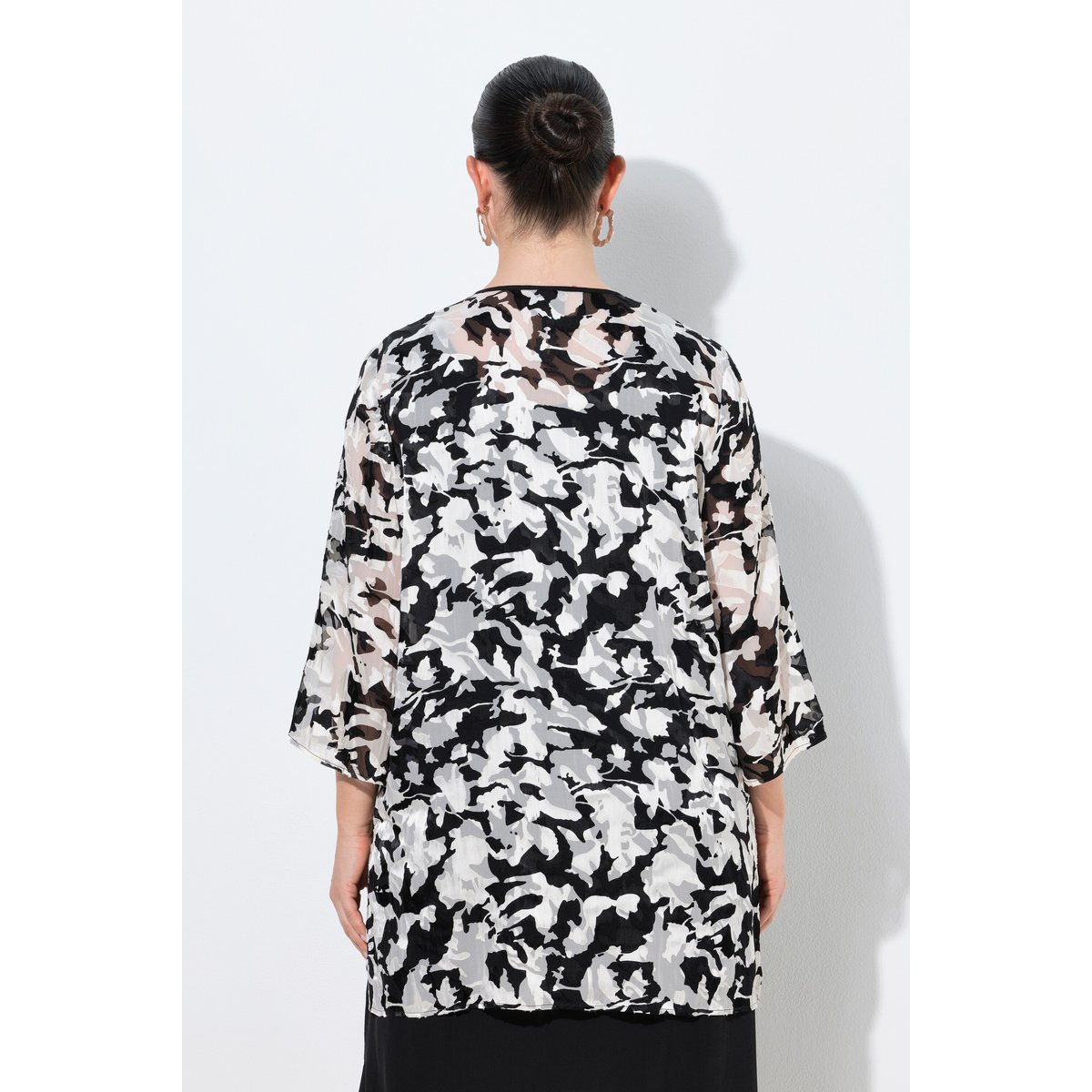 Veste en mousseline dévorée noir, ULLA POPKEN