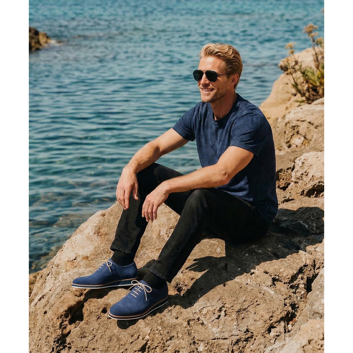 Richelieu daim WILL bleu marine, FINSBURY