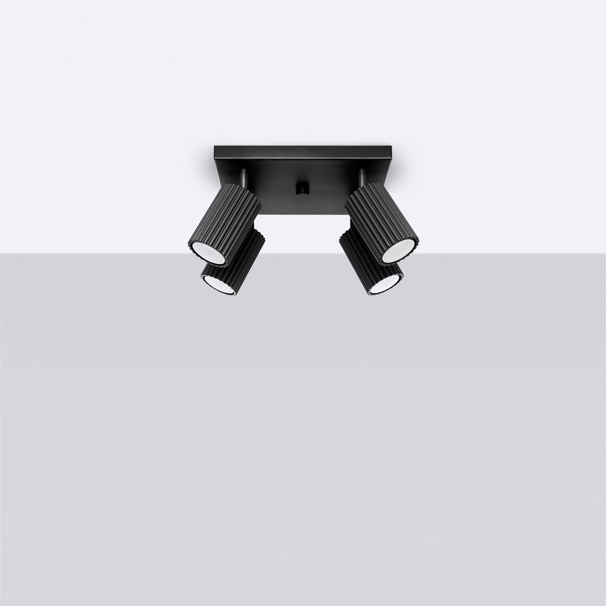 Plafonnier Aluminium Noir GU10 4 Karbon noir, EDEN