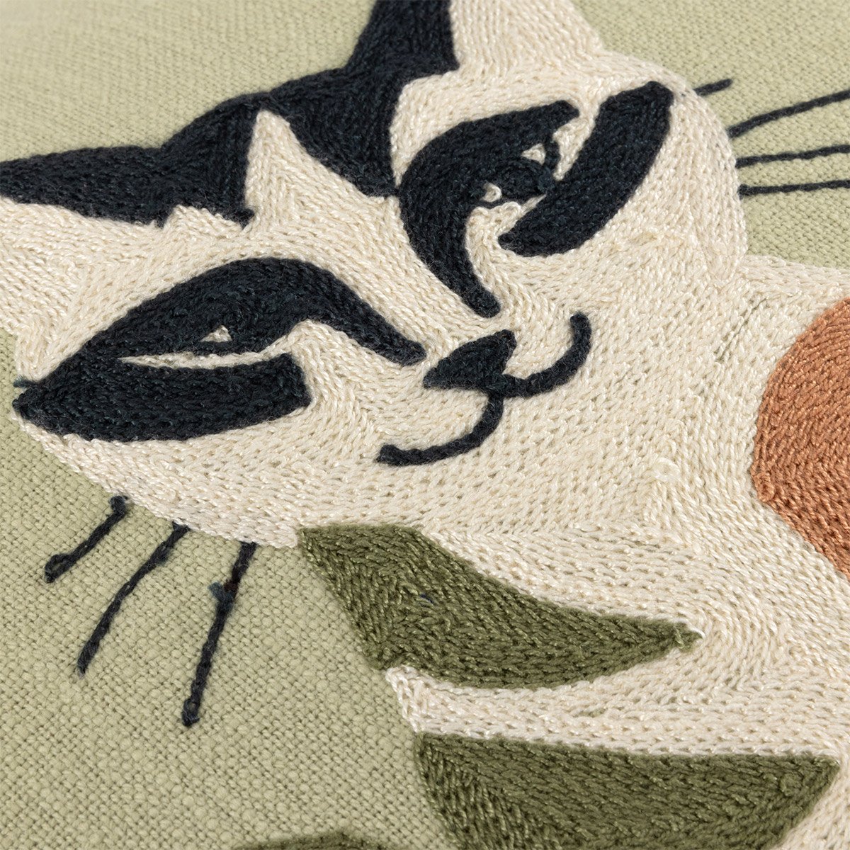 Housse de coussin en coton vert, CHOUQUETTE multicolore, DESFORGES
