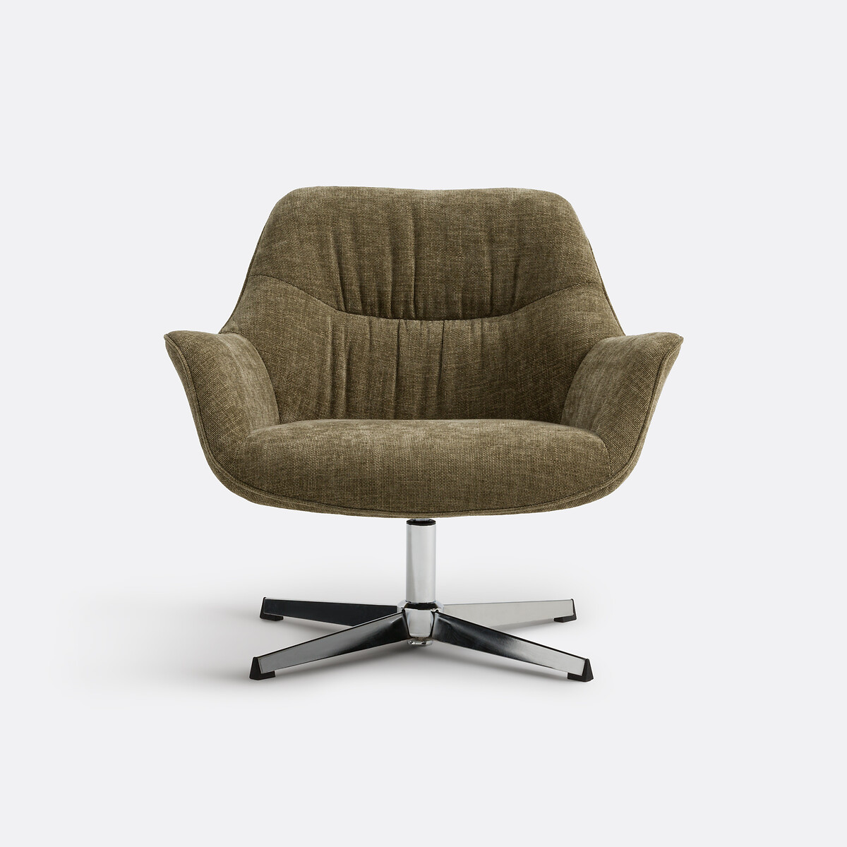 Fauteuil pivotant, tissu texturé, HEMMO kaki, LA REDOUTE INTERIEURS