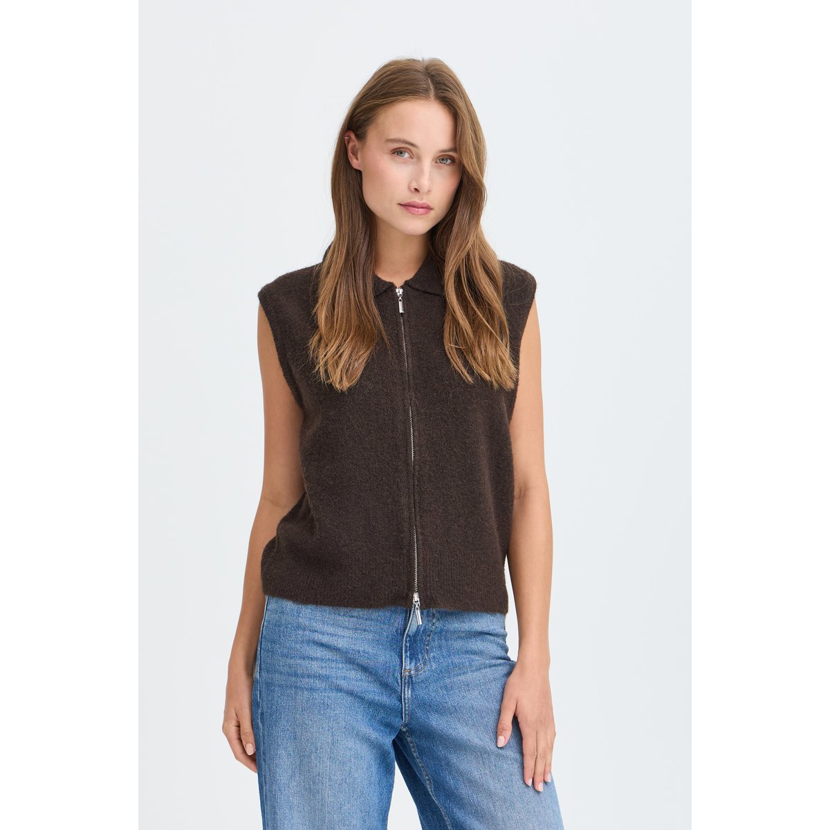 Sans manches marron java melange, B.YOUNG