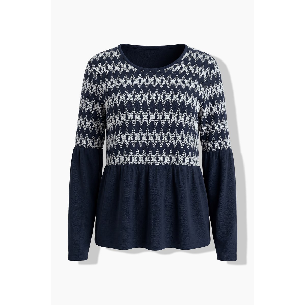 T-shirt smocké marine, ULLA POPKEN