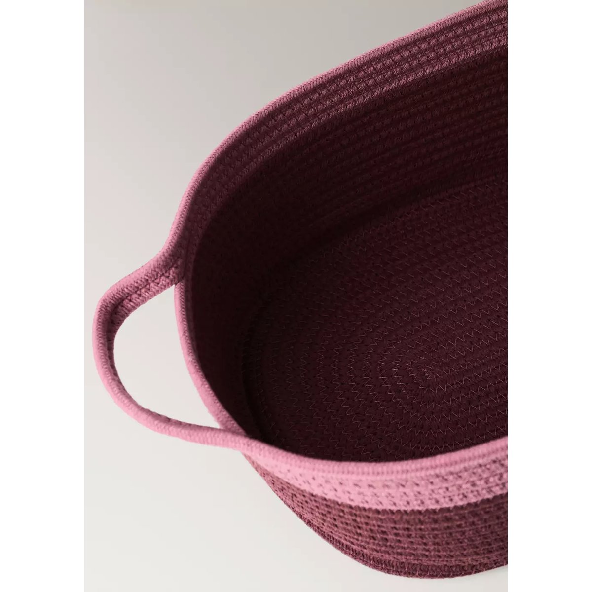 Panier 100 % coton bicolore bordeaux, MANGO HOME