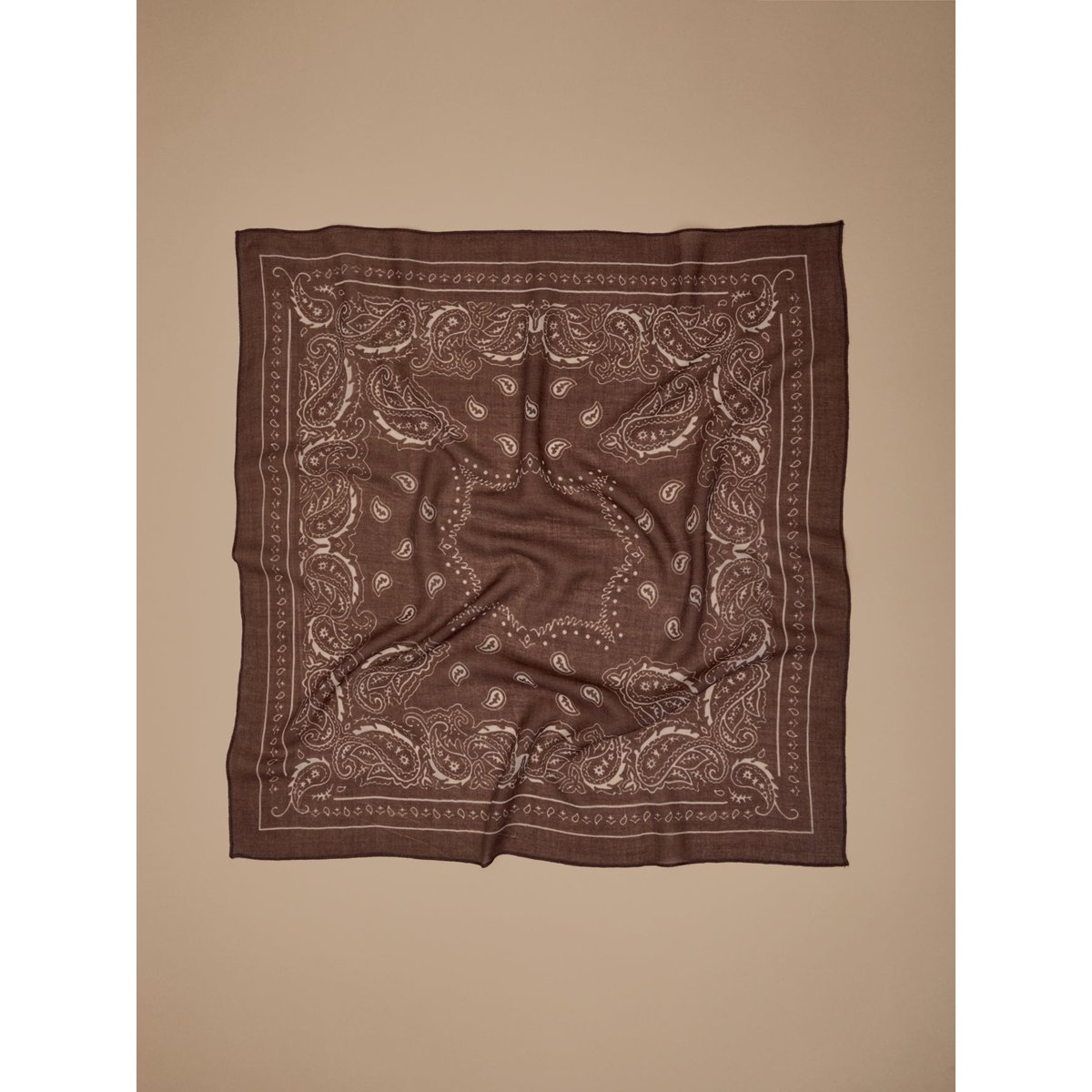 Bandana imprimé en laine brun chine, CYRILLUS