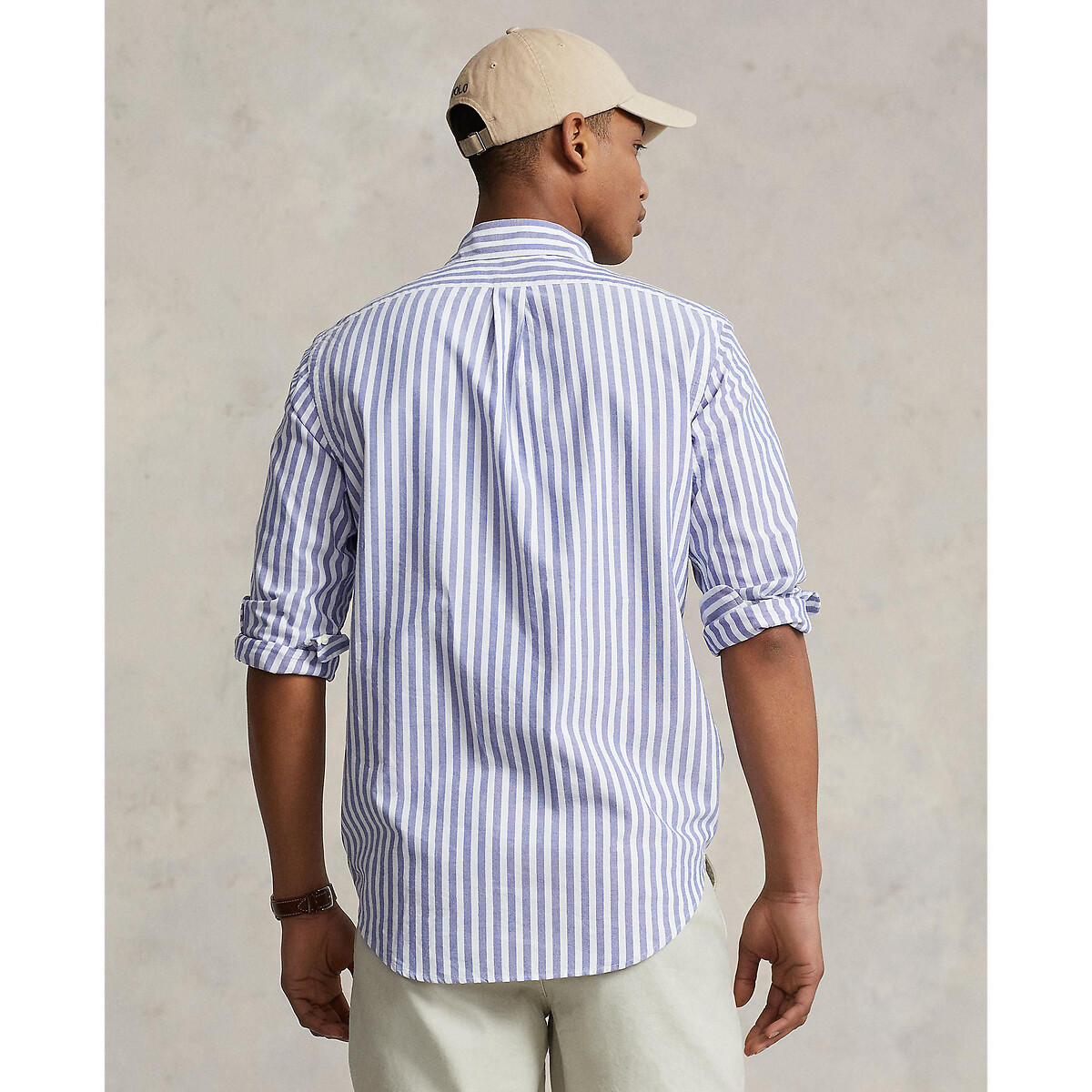 Oxford Cotton Shirt in Slim Fit with Long Sleeves navy/white, POLO RALPH LAUREN