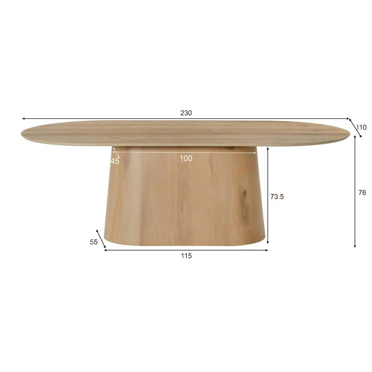 Table design en bois, plateau ovale 8 places LOREN bois clair, PIER IMPORT