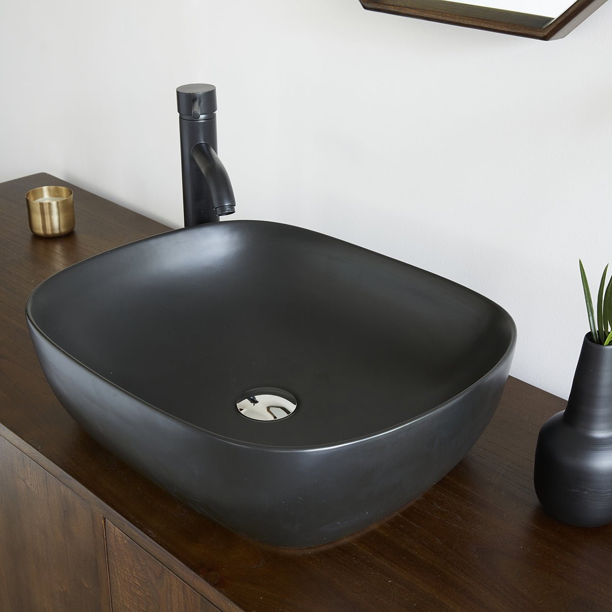 Vasque en céramique noire ovale 49 cm  IRIS noir, BERAH GETAH