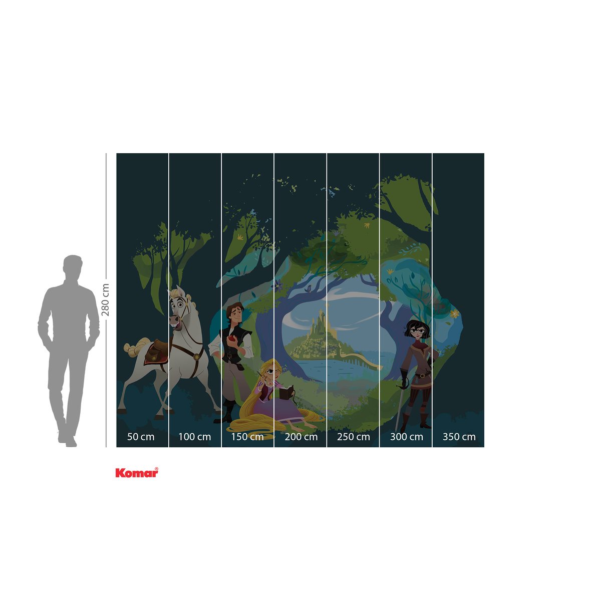 Papier peint Komar - Tangled - 350 x 280 cm multicolore, HEXOA