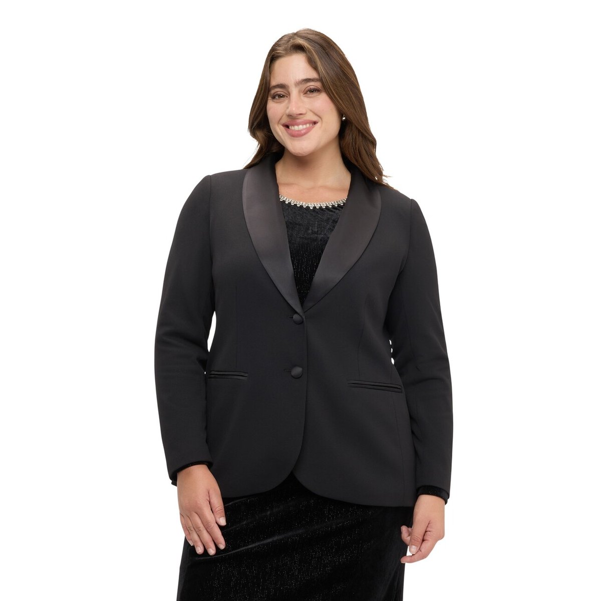 Blazer à revers noir, FIORELLA RUBINO