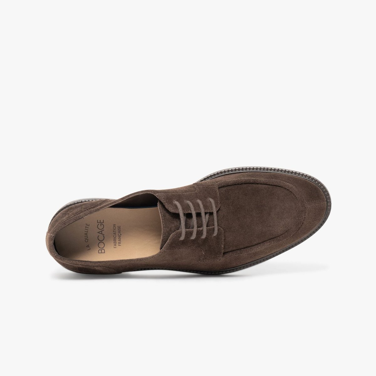 Derby en cuir MORGAN marron chocolat, BOCAGE