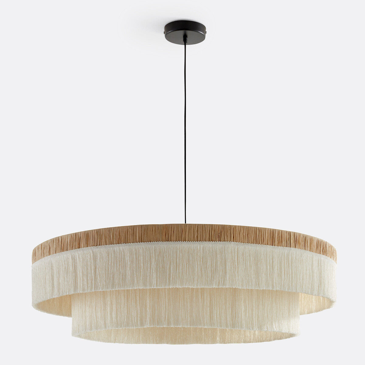 Suspension frangée en raphia Ø86 cm, Kavi naturel/crème, LA REDOUTE INTERIEURS