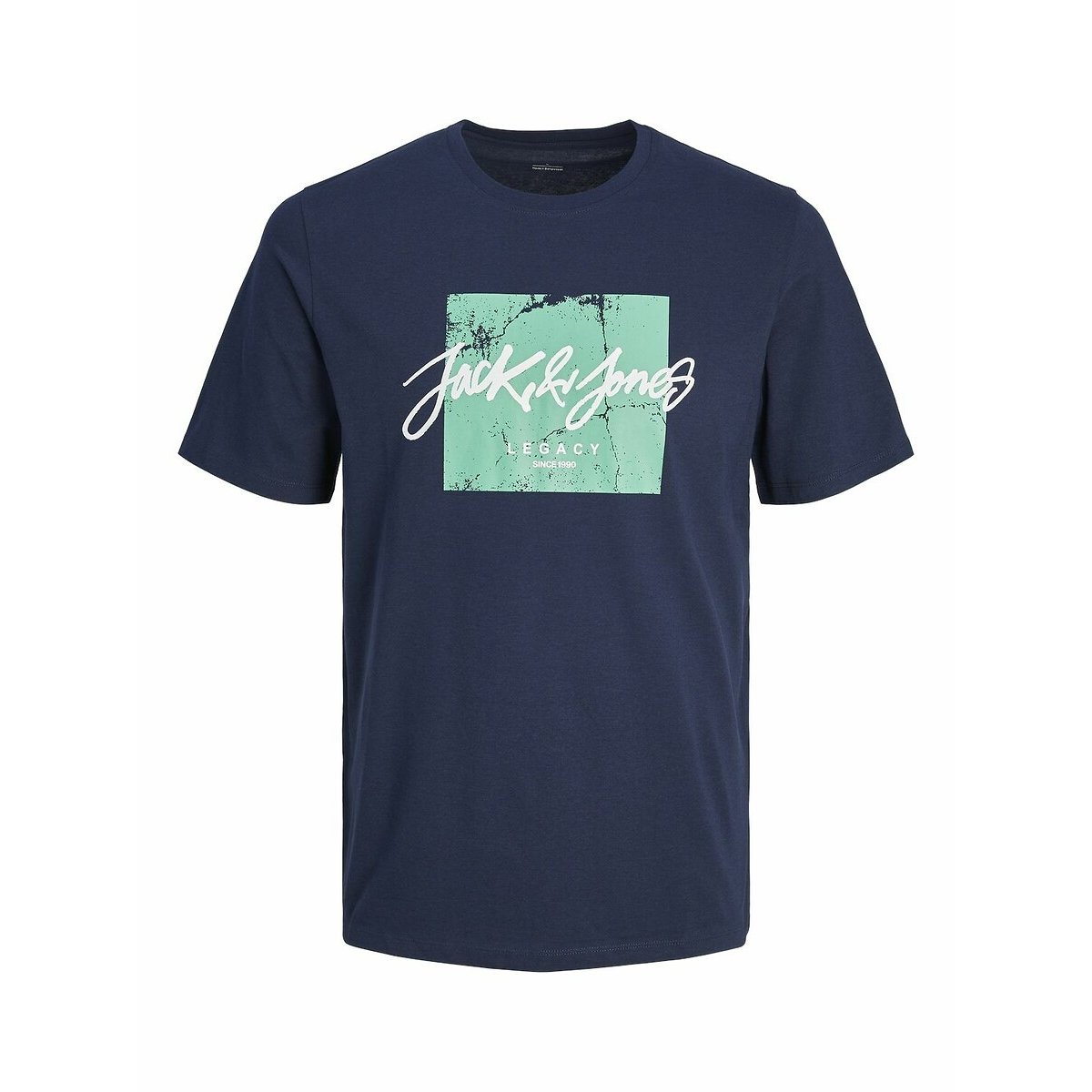 T-shirt col rond bleu marine, JACK & JONES