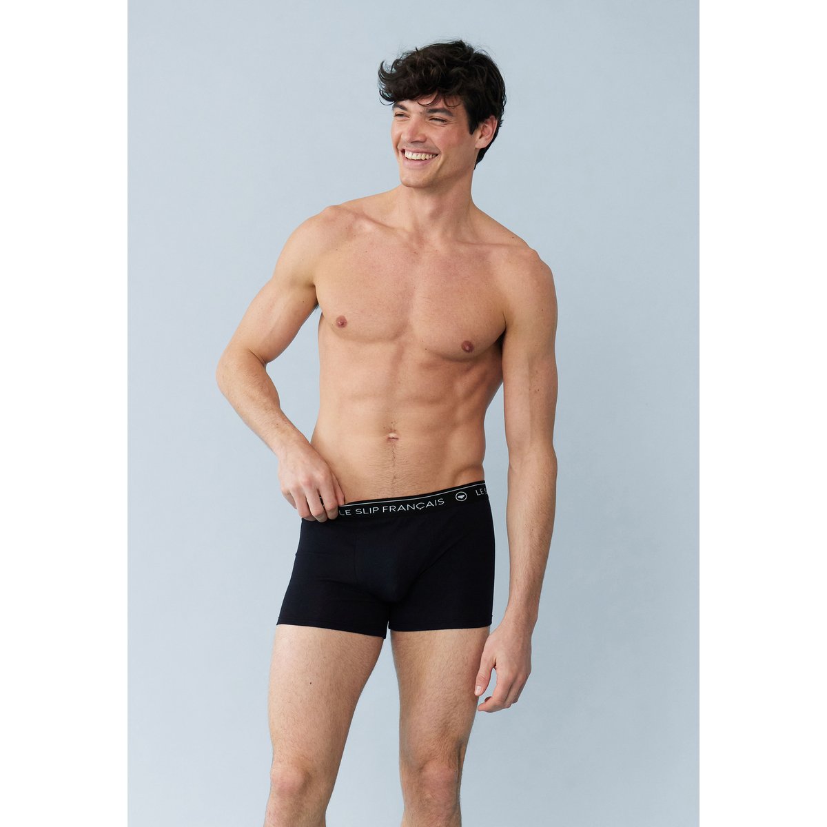 Lot de 6 boxers en coton Redoutable noir blanc bleu foncé rouge gris chiné bleu, LE SLIP FRANCAIS