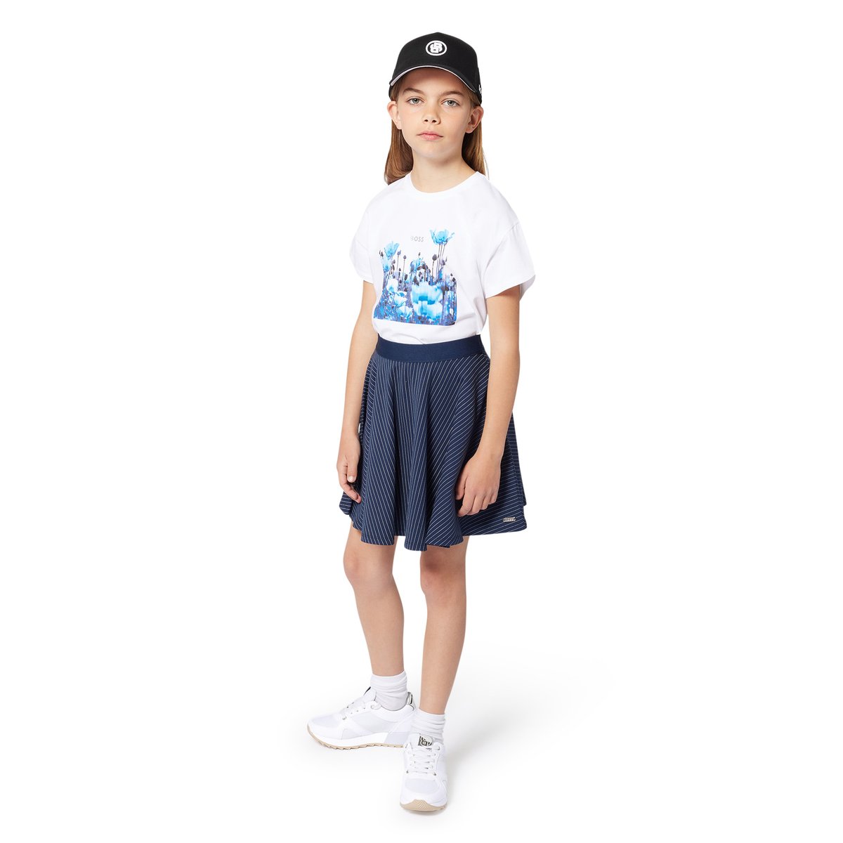 Jupe évasée bleu cargo, BOSS KIDSWEAR