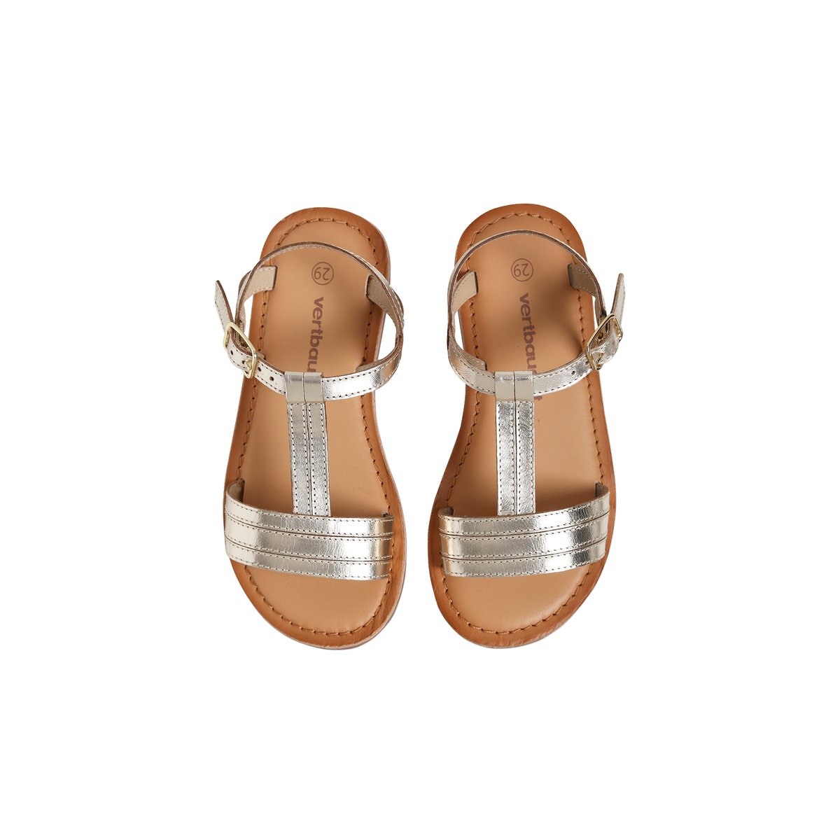 Sandales cuir collection maternelle jaune clair metallise, VERTBAUDET