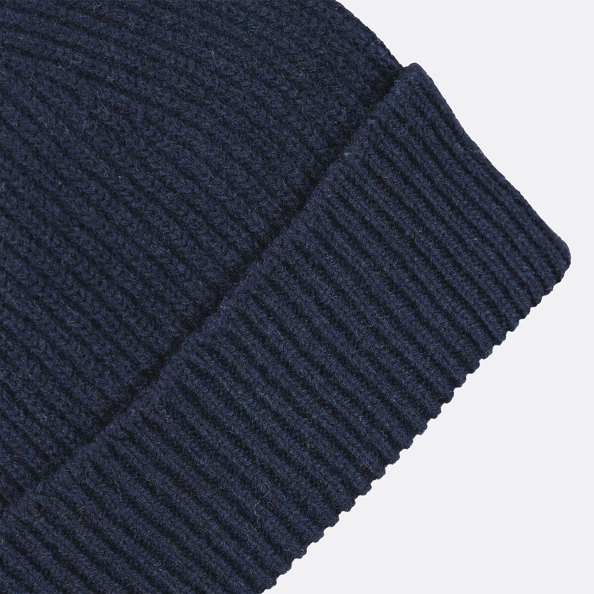 Bonnet laine et cachemire fabriqué en France bleu marine, LA REDOUTE COLLECTIONS