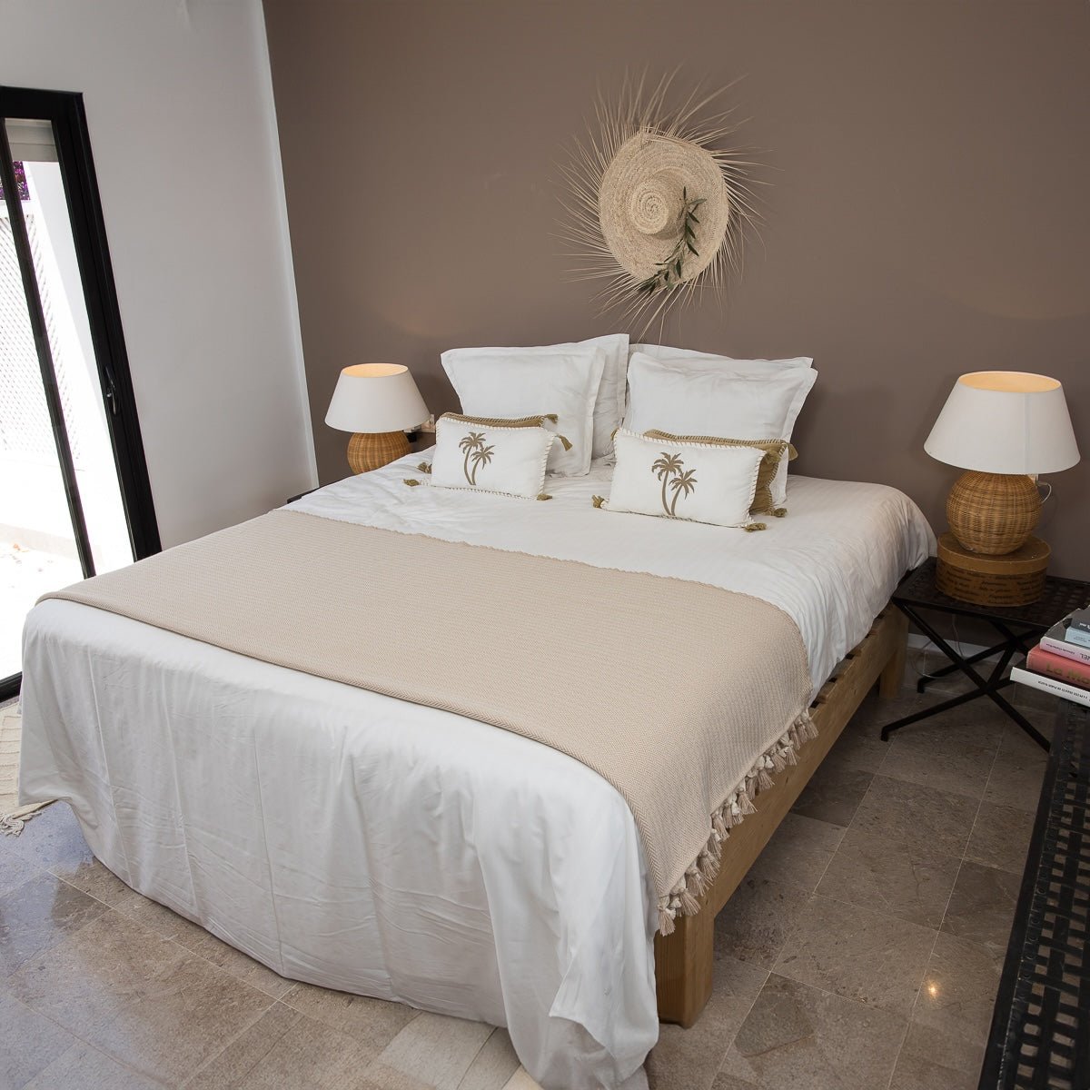 Plaid laine GSTAAD taupe clair, FEBRONIE