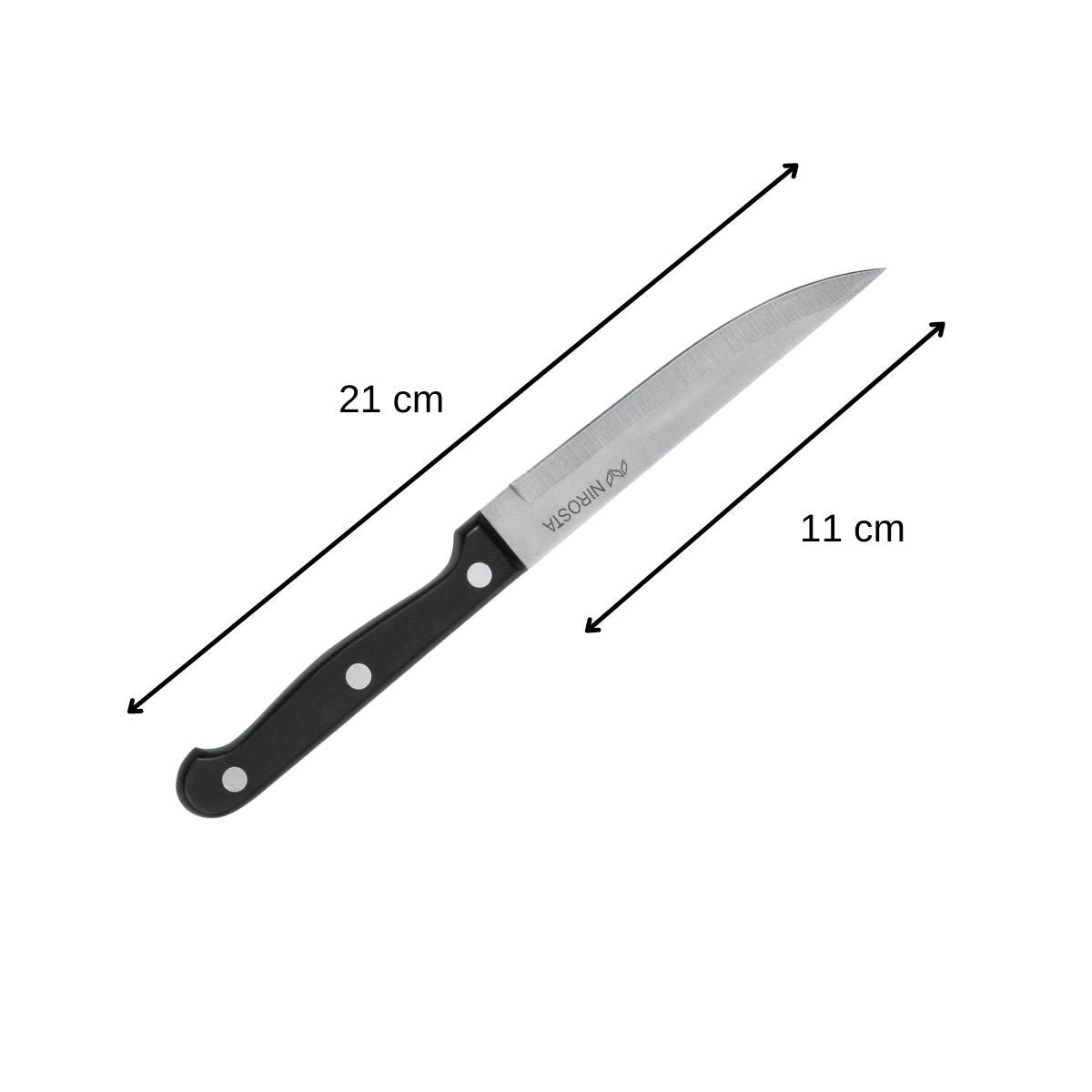 Lot de 4 Couteaux à steak MEGA noir,inox, NIROSTA
