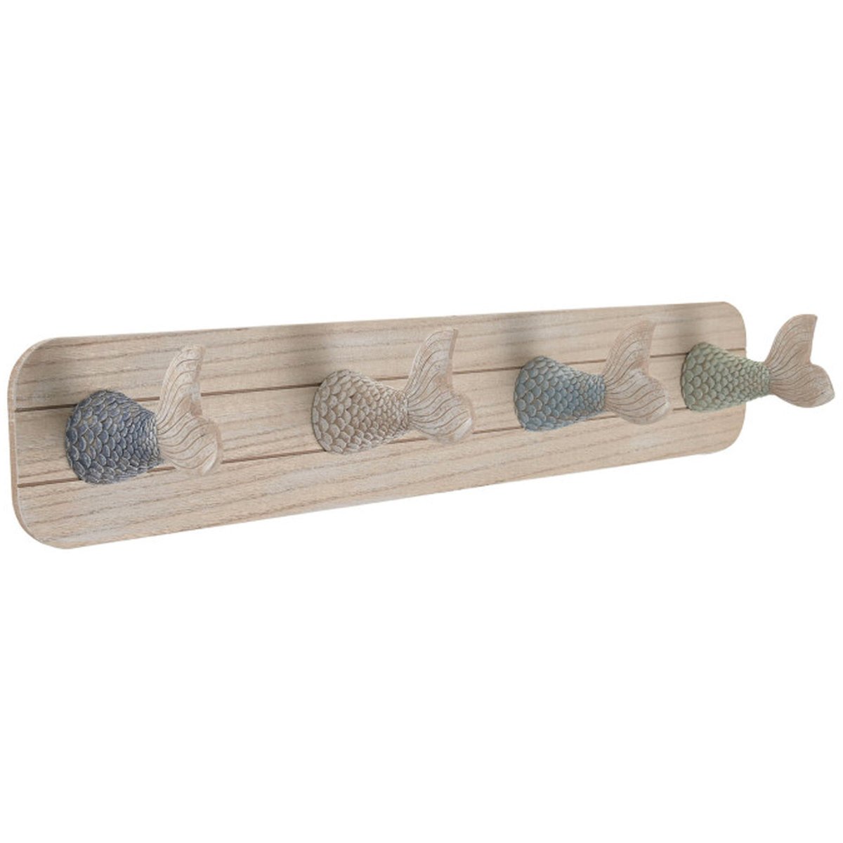 Portemanteau mural bois poissons 60x11.5x13cm bois, WADIGA