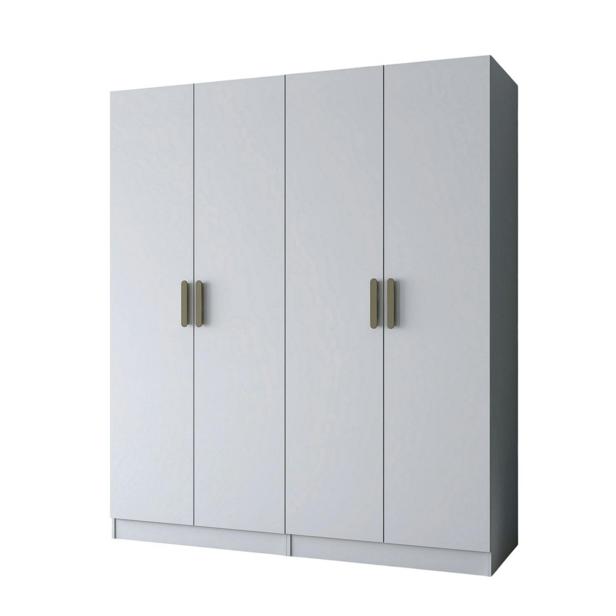Armoire penderie blanche 4 portes poignées verticales BYRON blanc, PIER IMPORT