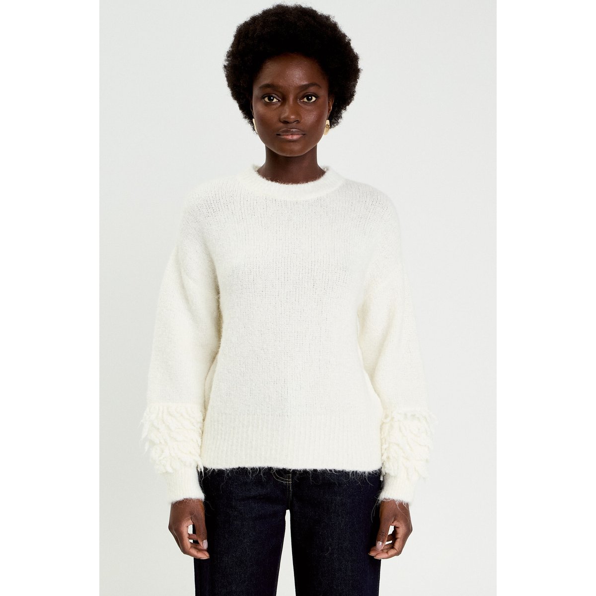 Pull manches longues ecru, CACHE CACHE