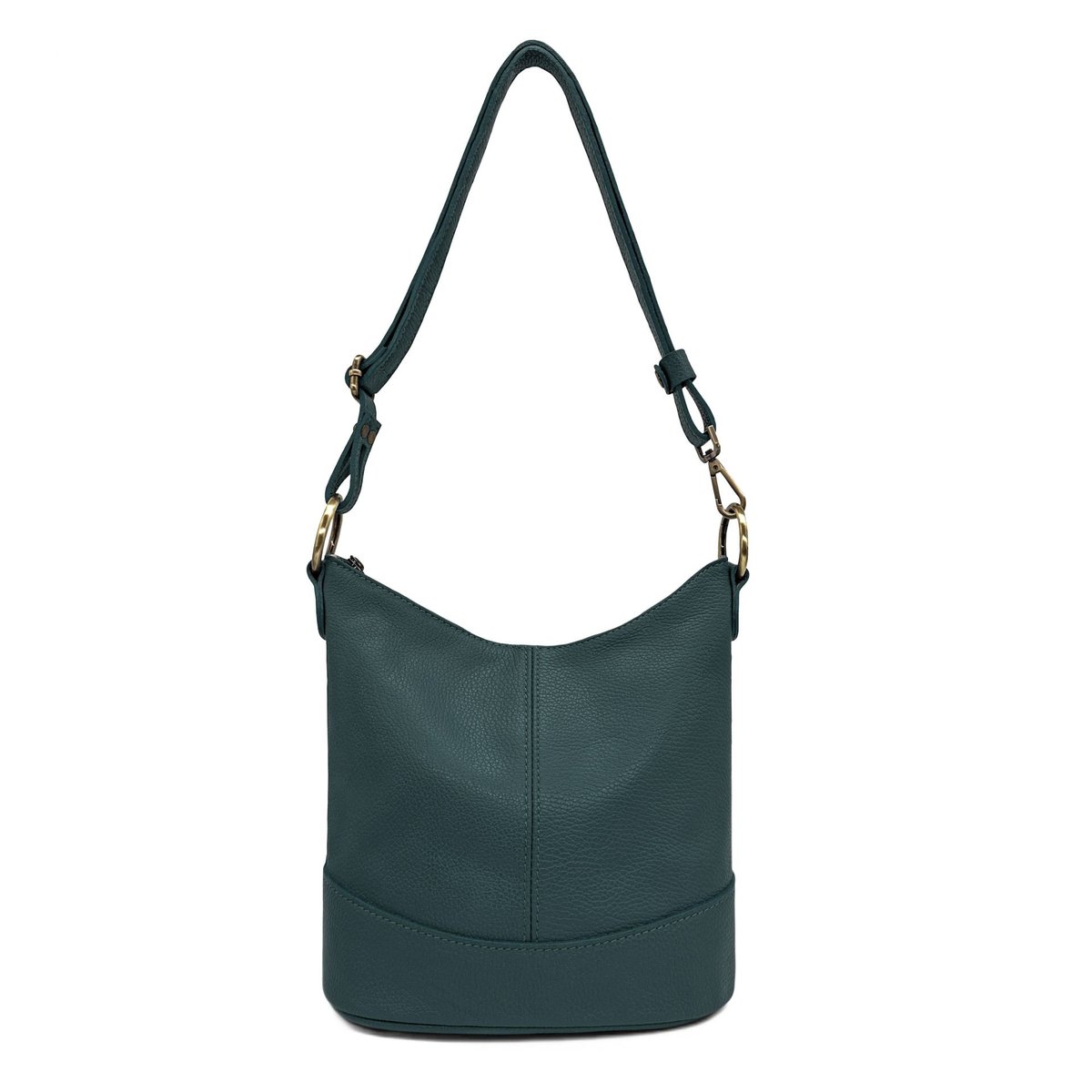 Sac seau en cuir grainé italien BEAUBOURG vert canard, OH MY BAG