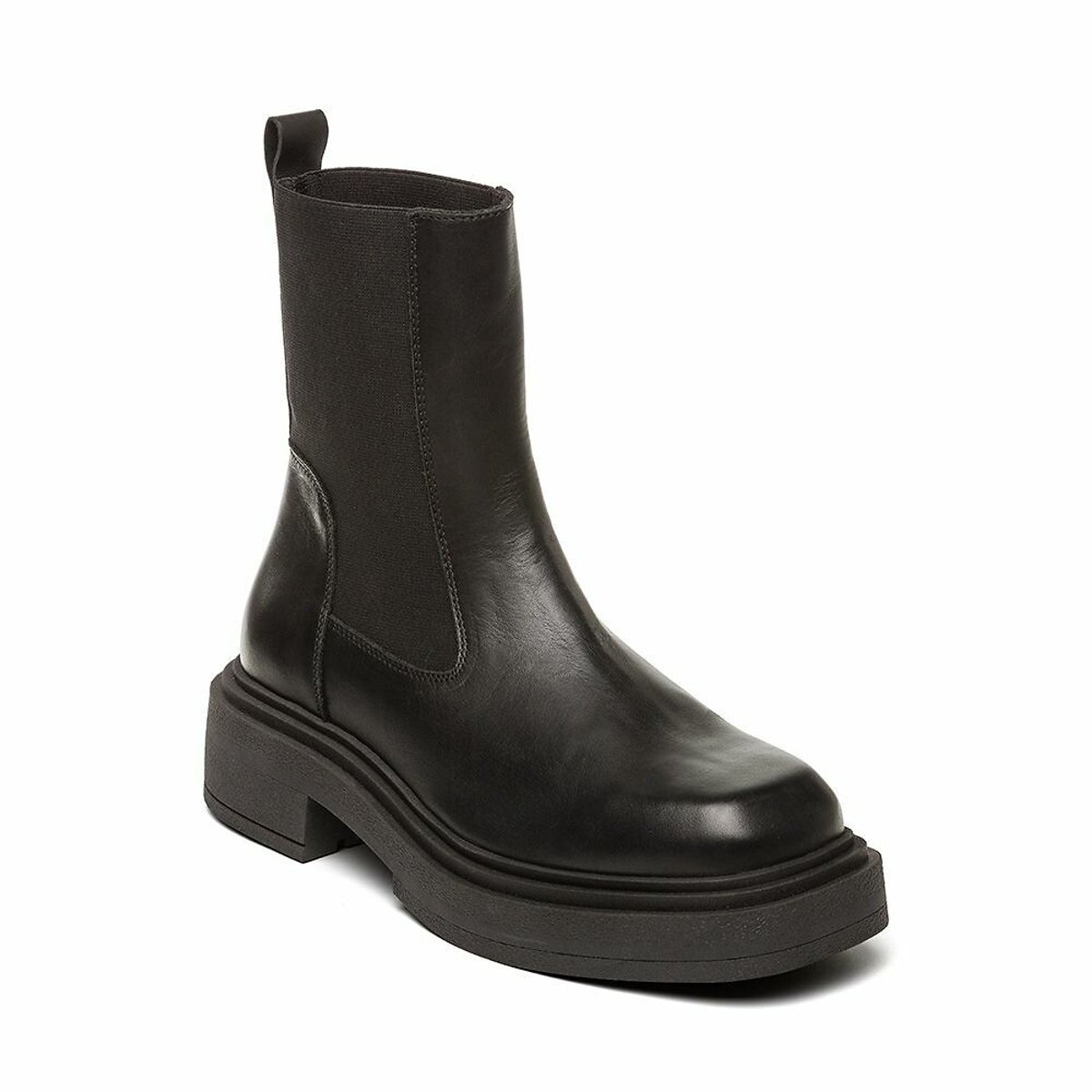 Churro Flat Ankle Boots in Leather black, STEVE MADDEN