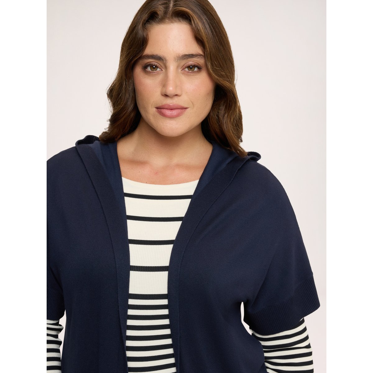 Maxi gilet à capuche bleu, FIORELLA RUBINO