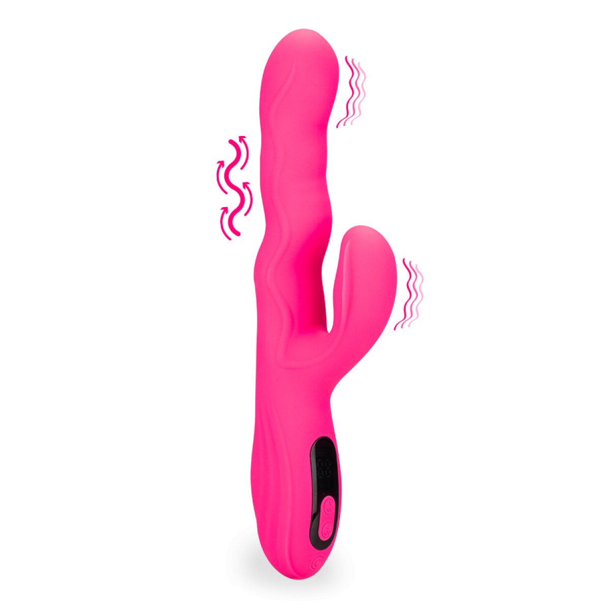 Vibromasseur puissant rabbit ondulations et vibrations Euphoria fuchsia, LOVE AND VIBES