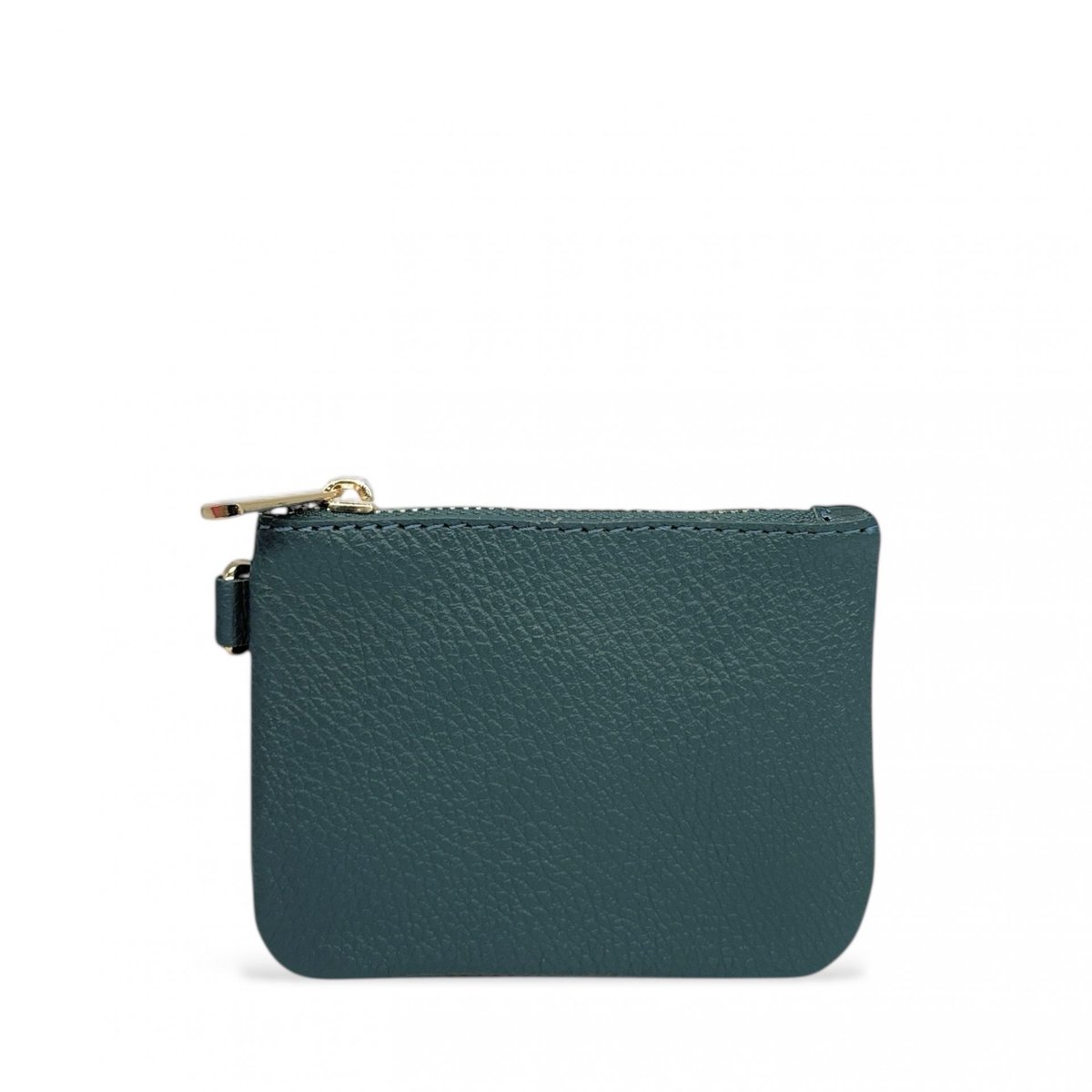 Pochette porte-monnaie porte-clés en cuir grainé POCKET bleu canard, OH MY BAG