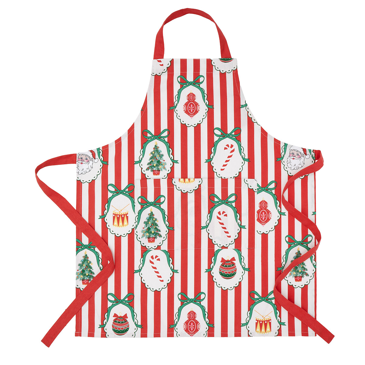 Vintage Stripe Christmas Cotton Kitchen Adult Apron red, CATHERINE LANSFIELD