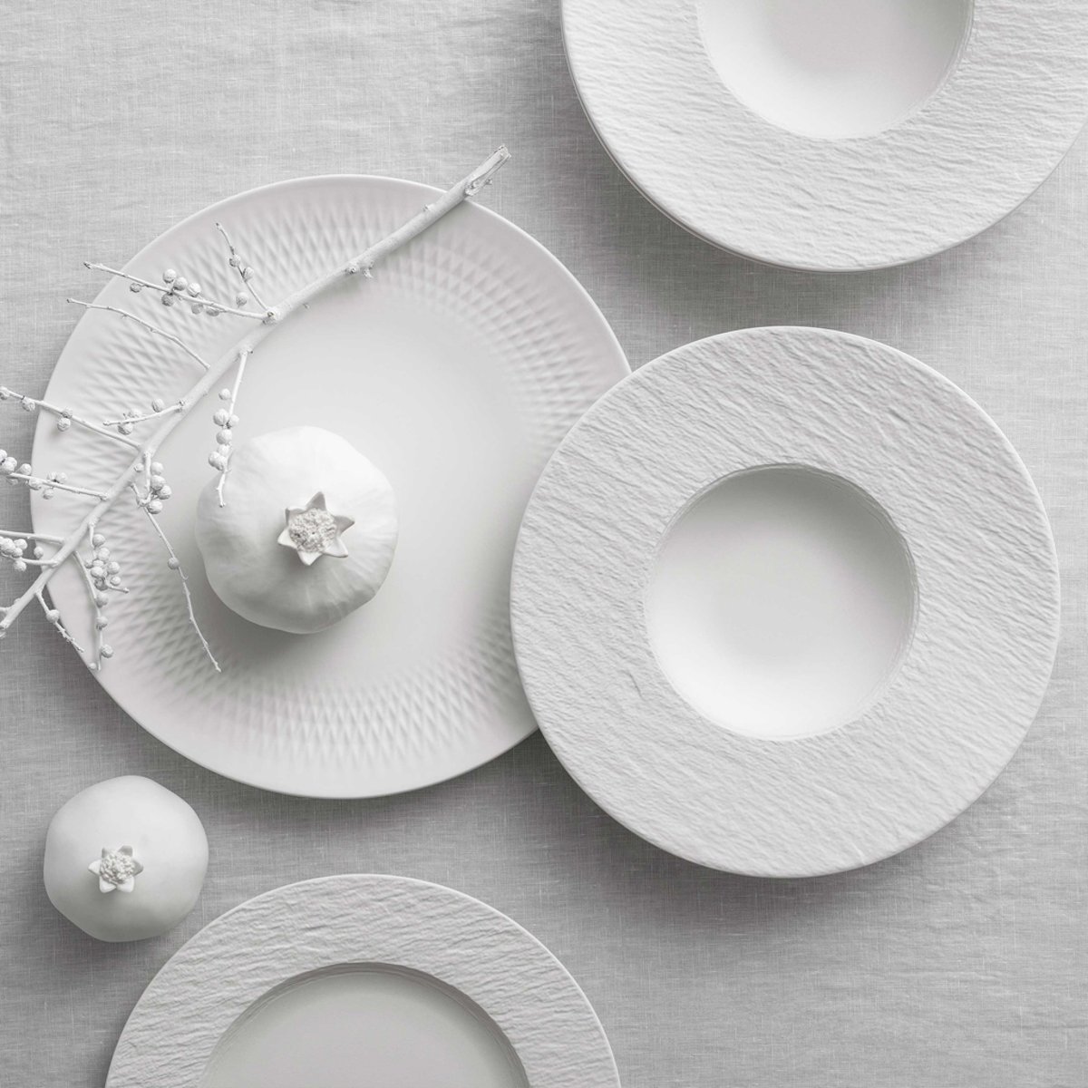 Ensemble D’assiettes, 12 P., 4 Personnes MANUFACTURE blanc, VILLEROY & BOCH