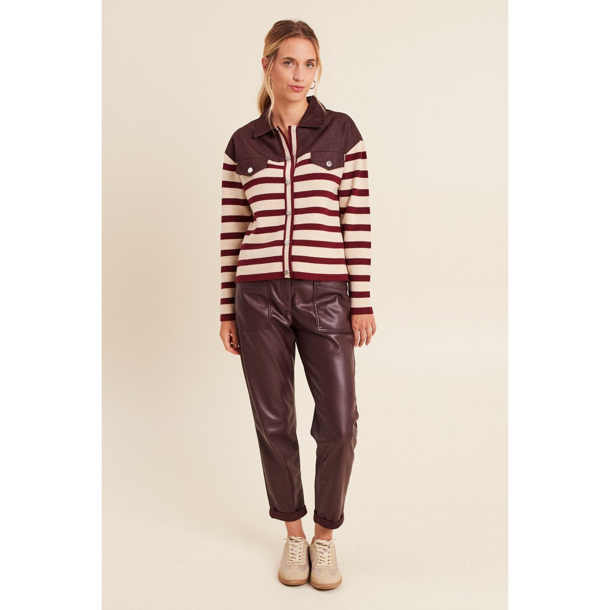 Pull manches longues bordeaux, BREAL
